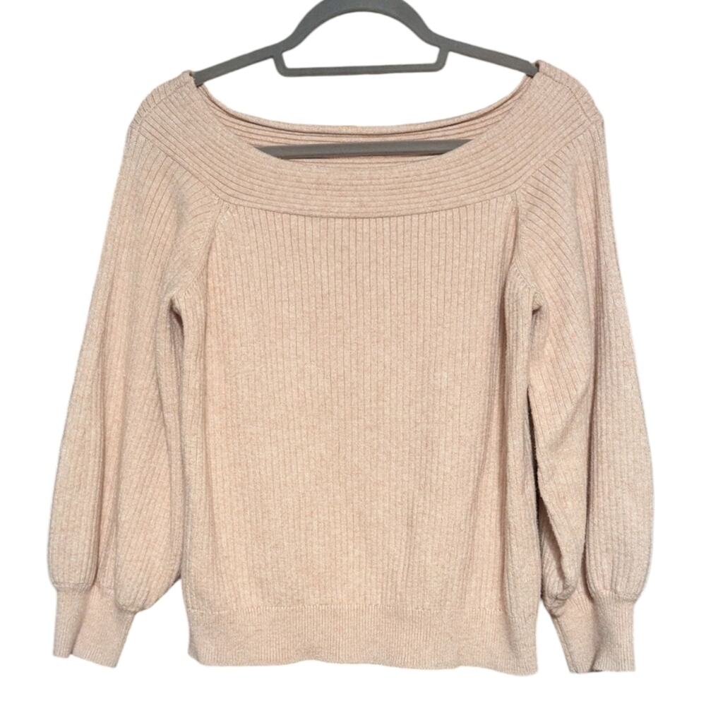 Moth By Anthropologie Blush Pink Off Shoulder Sweater Size Large